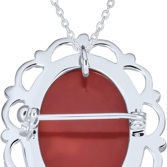 Classic Antique Vintage Style Red Blue Black White Carved Oval Framed Victorian - Picture 2 of 6